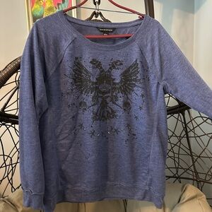 Rock & Republic Heather Blue Eagle Graphic Pullover